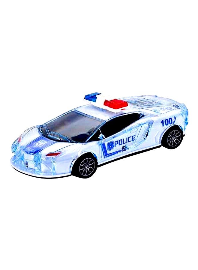 PRIMEFAIR Police Car With Lights, Friction, Music And Siren Sound Police 3D Car (Pack Of 1), White - Image 1